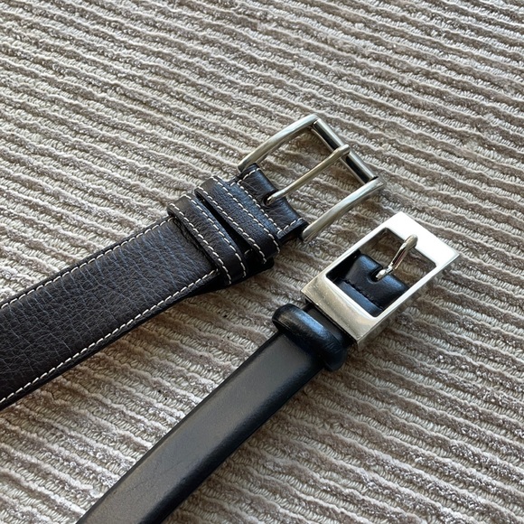 Two leather belts Atelier Lava and Amanda Smith